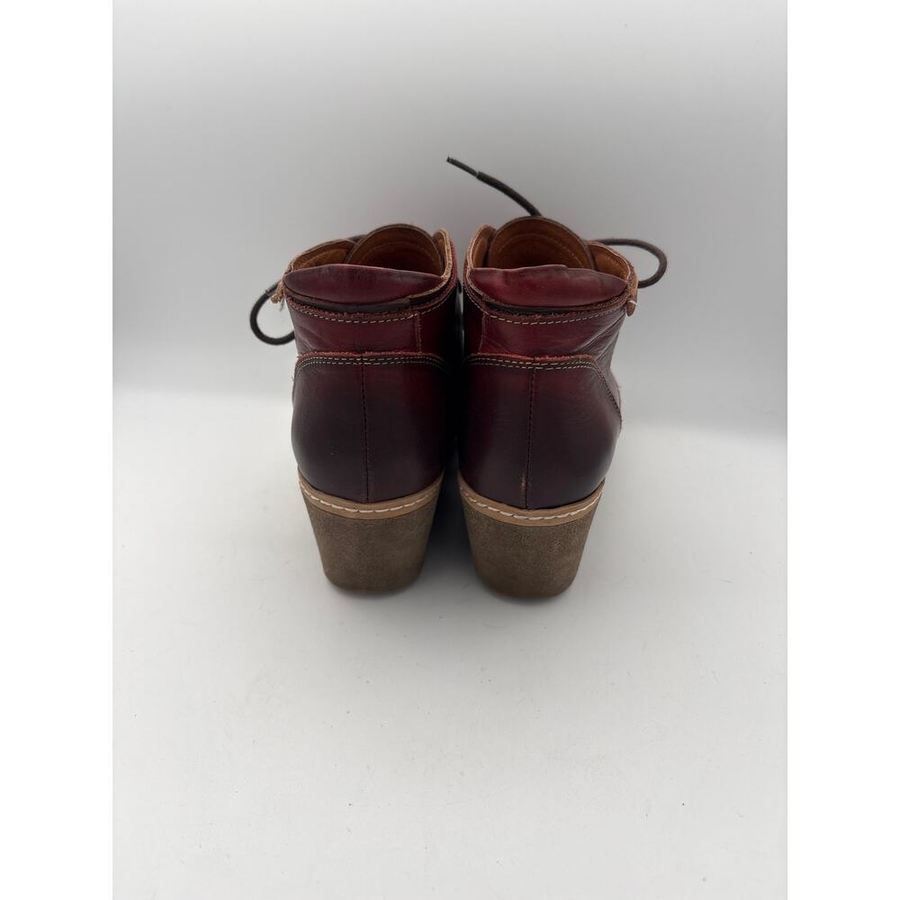 Women’s Pikolinos Size 9.5 Cherry Red Wedged Ankle Boots - Picture 4 of 6